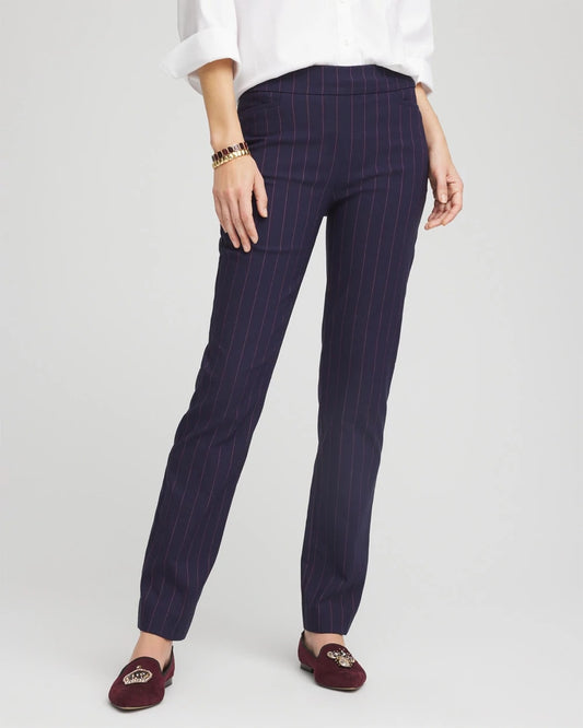 Chico's Clothing Shadow Stripe Brigitte™ Slim Pull-On Pants
