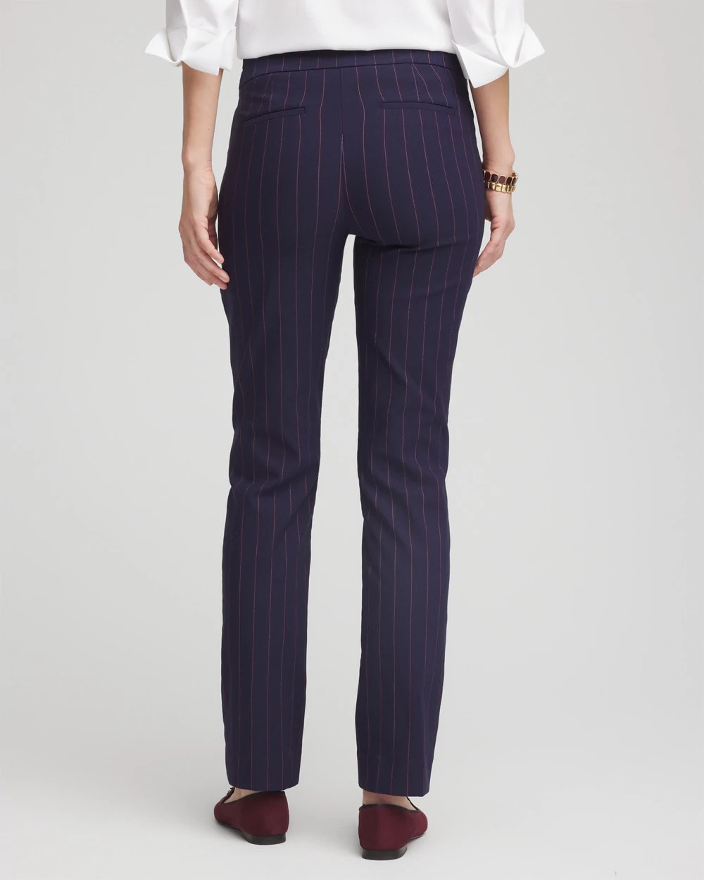 Chico's Clothing Shadow Stripe Brigitte™ Slim Pull-On Pants