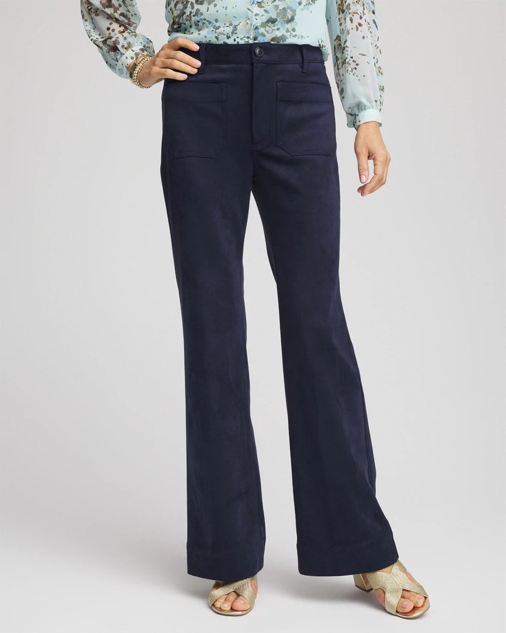 Chico's Clothing Faux Suede Bootcut Ankle Pants