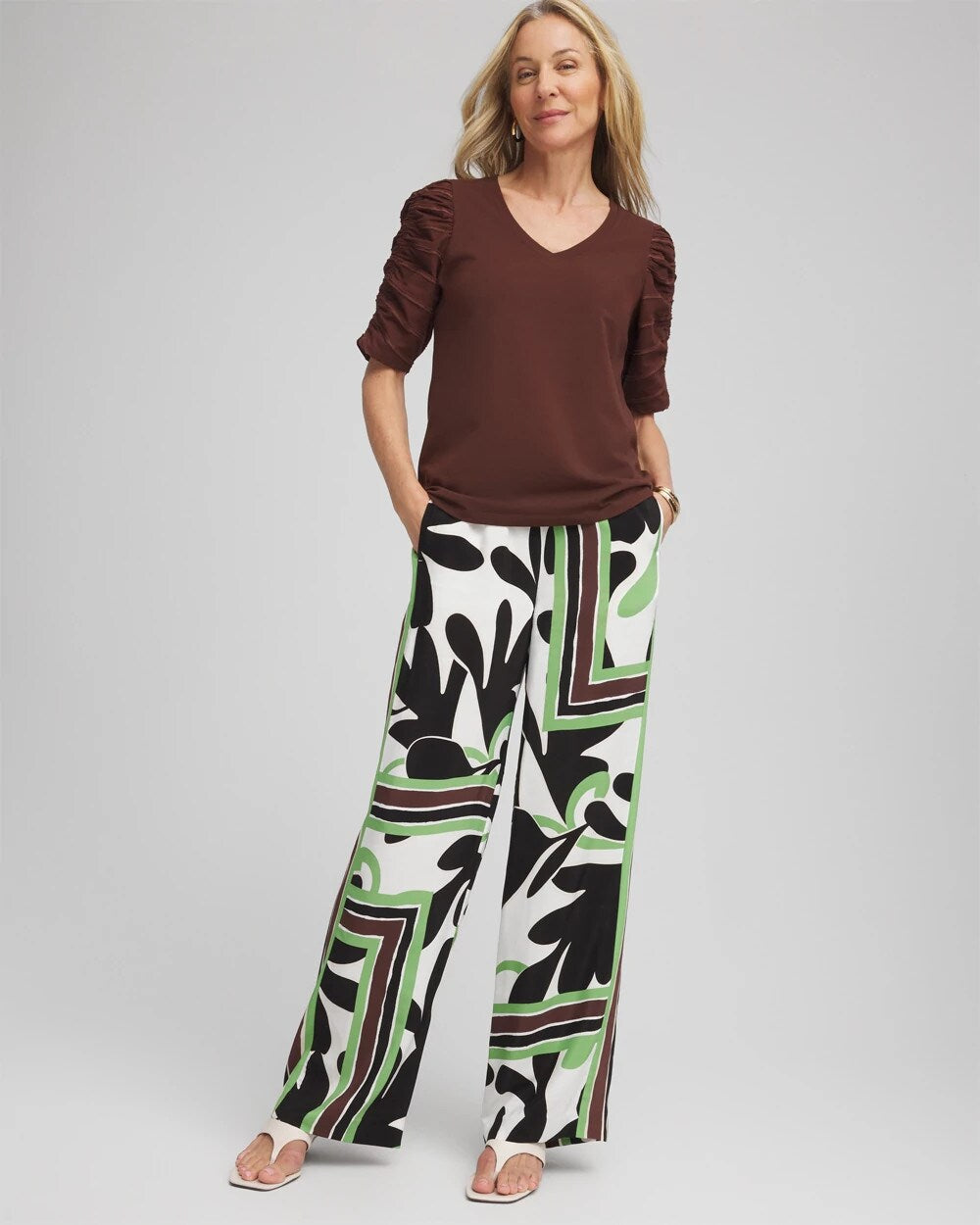 Chico's Clothing Printed Silky Soft Pants