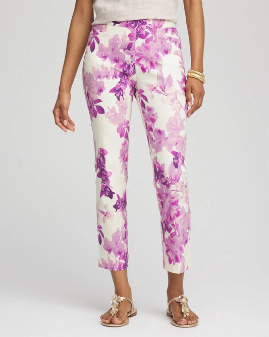 Chico's Clothing Brigitte™ Floral Pull-On Slim Cropped Pants