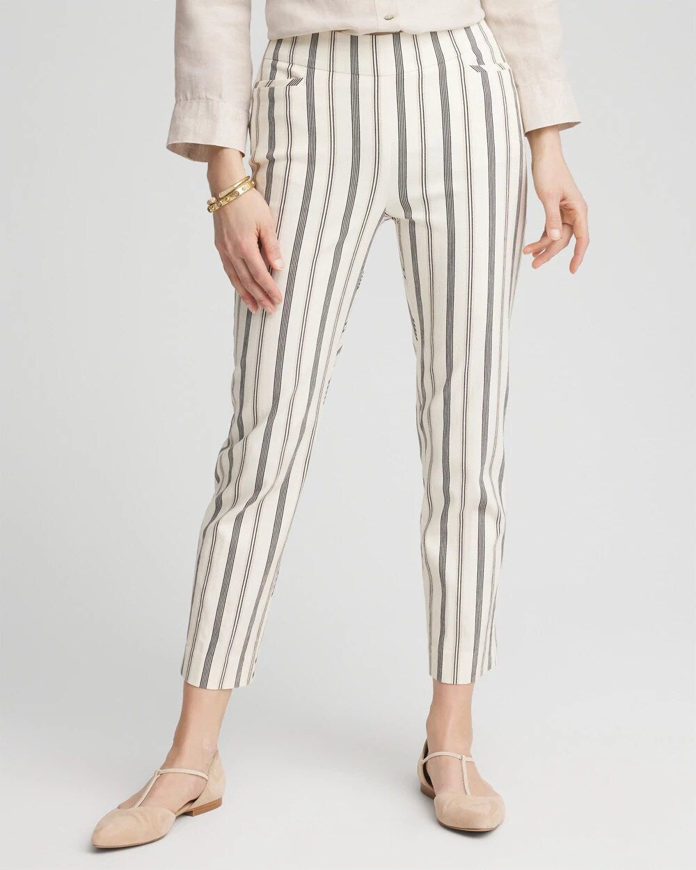 Chico's Clothing Brigitte™ Slub Striped Cropped Pants