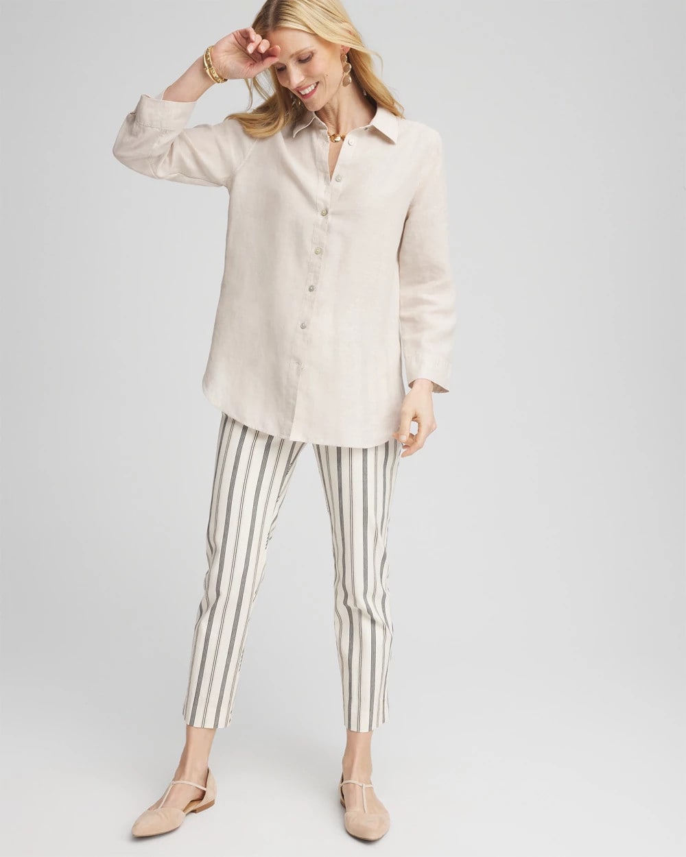 Chico's Clothing Brigitte™ Slub Striped Cropped Pants