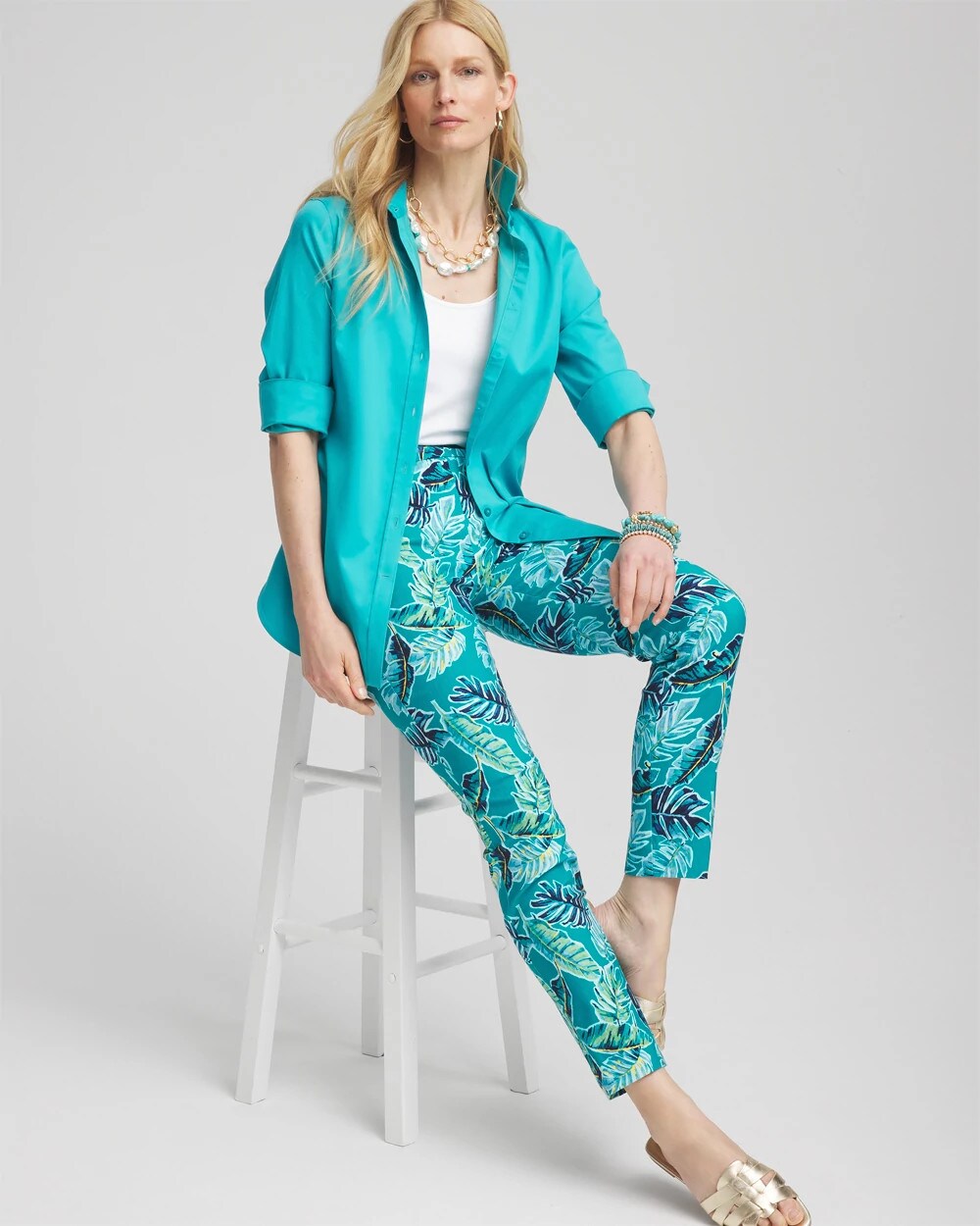 Chico's Clothing Brigitte™ Tropical Pull-On Ankle Pants