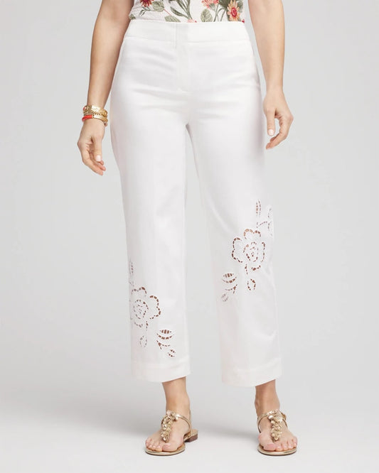 Chico's Clothing Sateen Cutout Cropped Pants