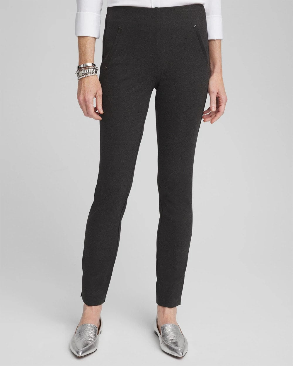 Chico's Clothing Juliet Trim Detail Ponte Ankle Pants