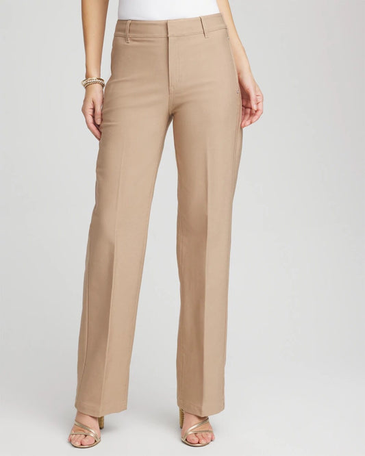 Chico's Clothing Petite Cotton Straight-Leg Trousers