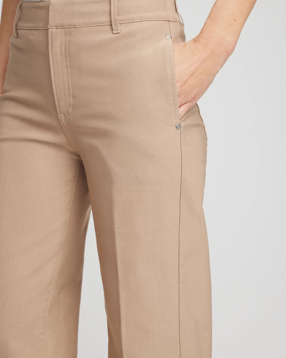 Chico's Clothing Petite Cotton Straight-Leg Trousers