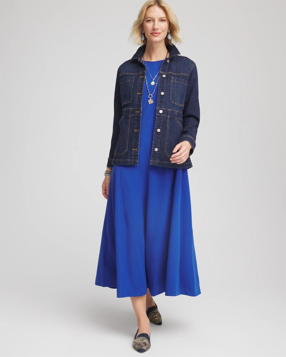 Chico's Clothing Seamed Crepe Maxi Dress