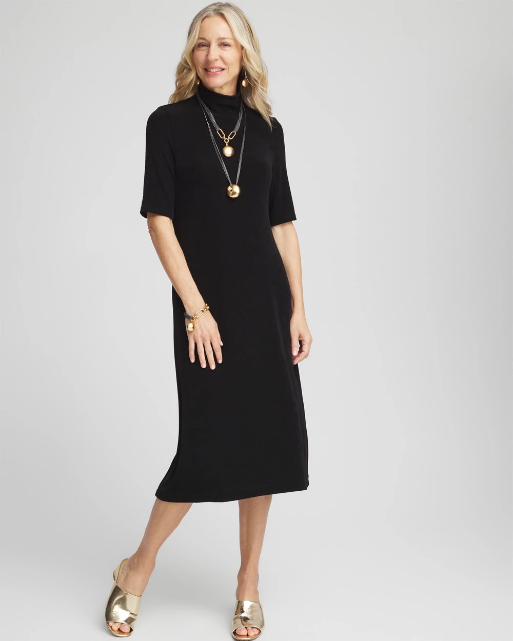 Chico's Clothing Travelers™ Mockneck Midi Dress