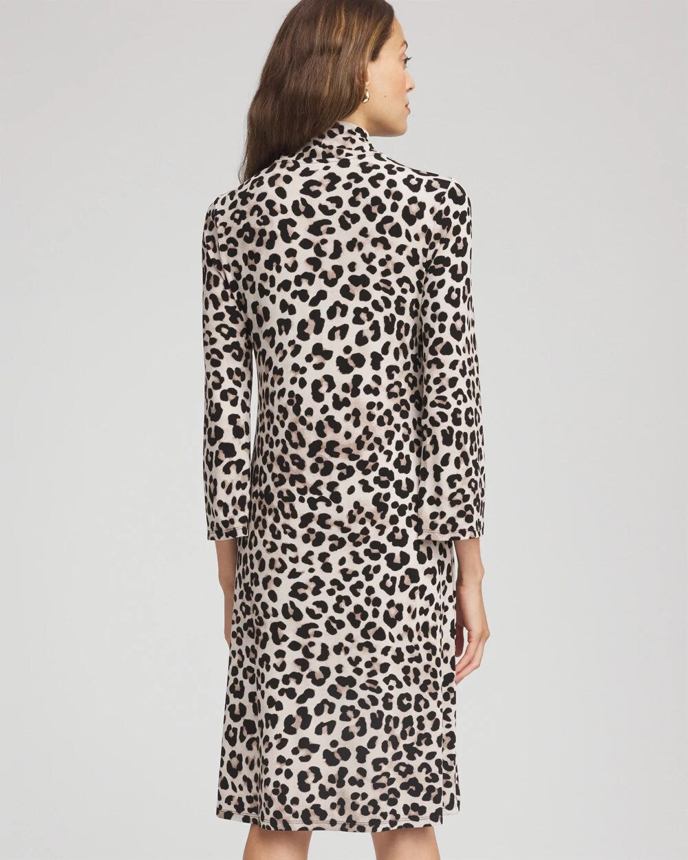 Chico's Clothing Travelers™ Animal-Print Mockneck Midi Dress