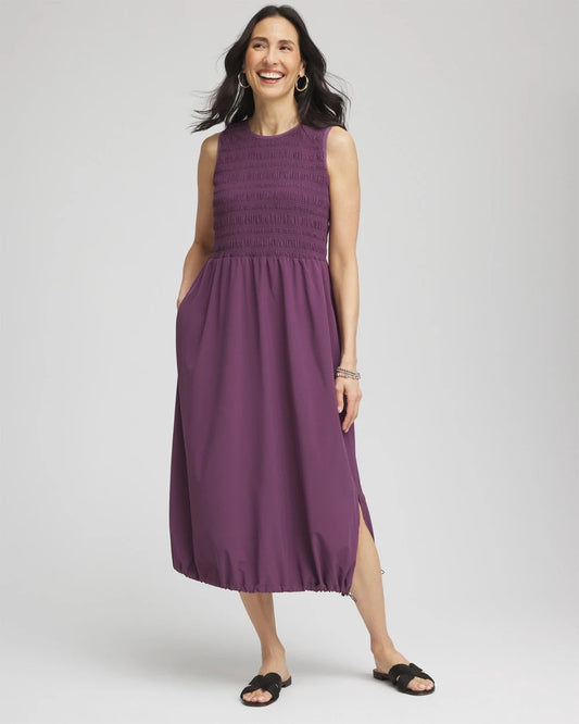 Chico's Clothing Zenergy® UPF Smocked Midi Dress
