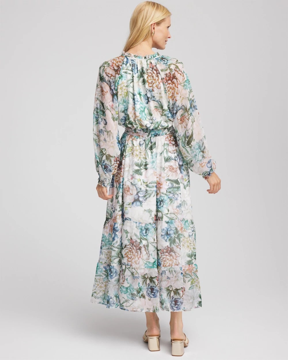 Chico's Clothing Georgette Tie-Front Maxi Dress