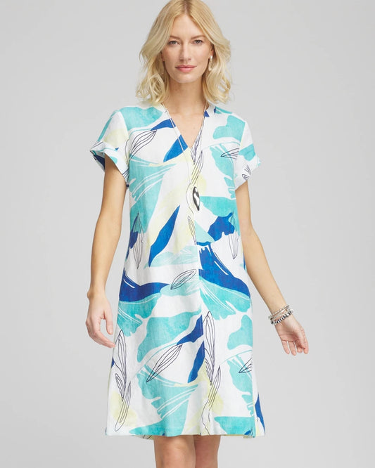 Chico's Clothing Cuff Sleeve Linen Dress