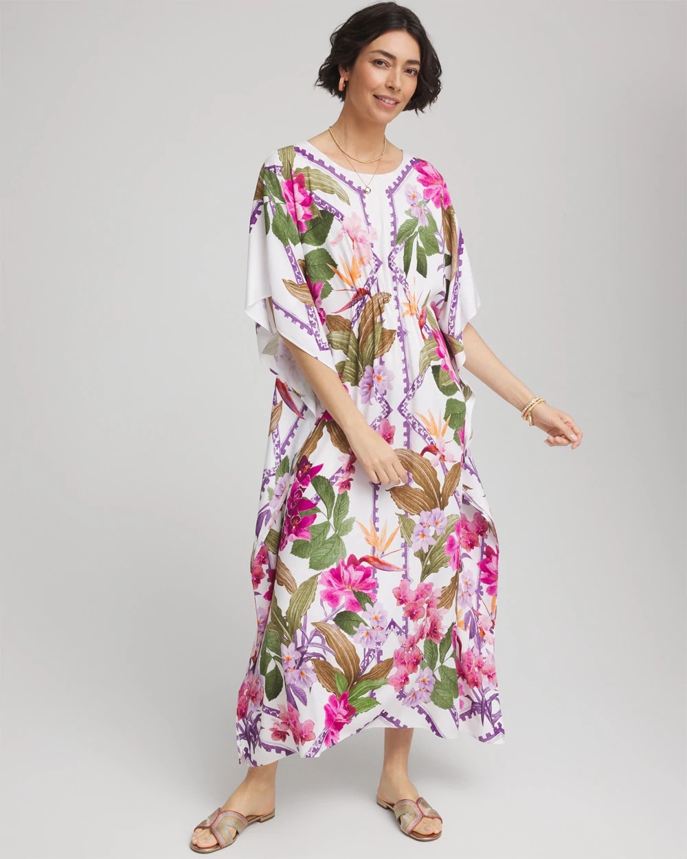 Chico's Clothing Island Cinch-Waist Kaftan Dress