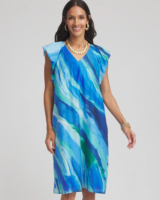 Chico's Clothing Cotton-Silk Voile Popover Dress