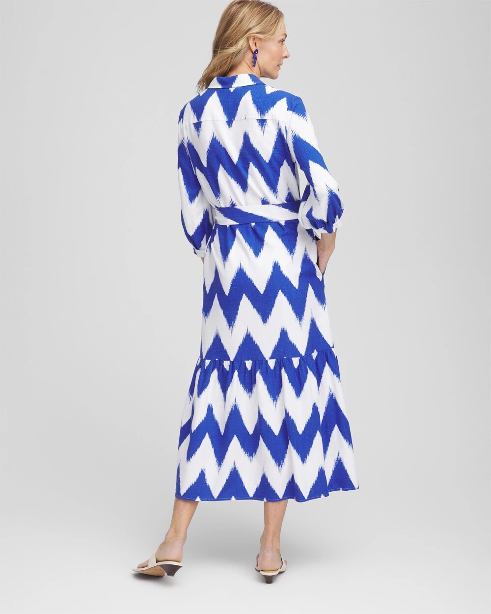 Chico's Clothing Chevron Striped Shirtdress