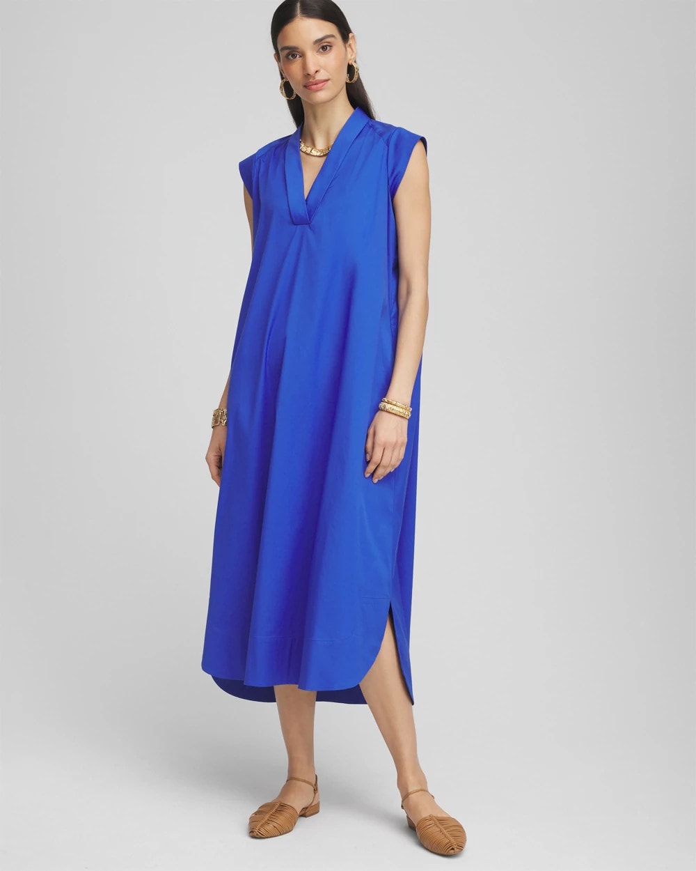 Chico's Clothing Popover Poplin Maxi Dress
