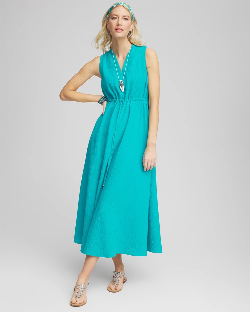Chico's Clothing Sleeveless Maxi Gauze Dress