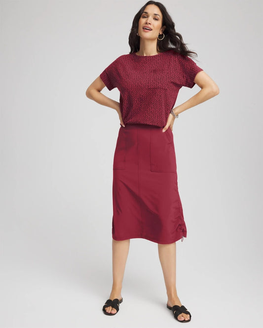 Chico's Clothing Zenergy® UPF Bungee-Hem Pull-On Skirt