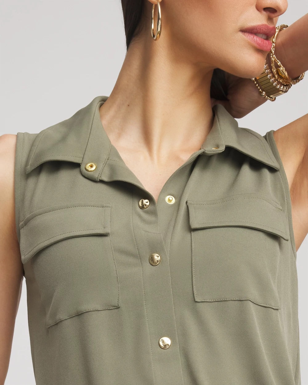 Chico's Clothing Travelers™ Knit Sleeveless Shirtdress