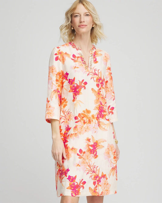 Chico's Clothing Embellished Linen Kurta Dress