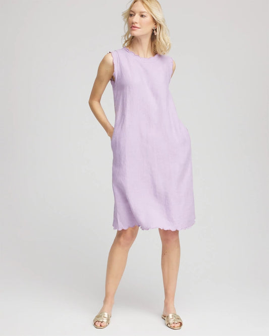 Chico's Clothing Sleeveless Scalloped Trim Dress