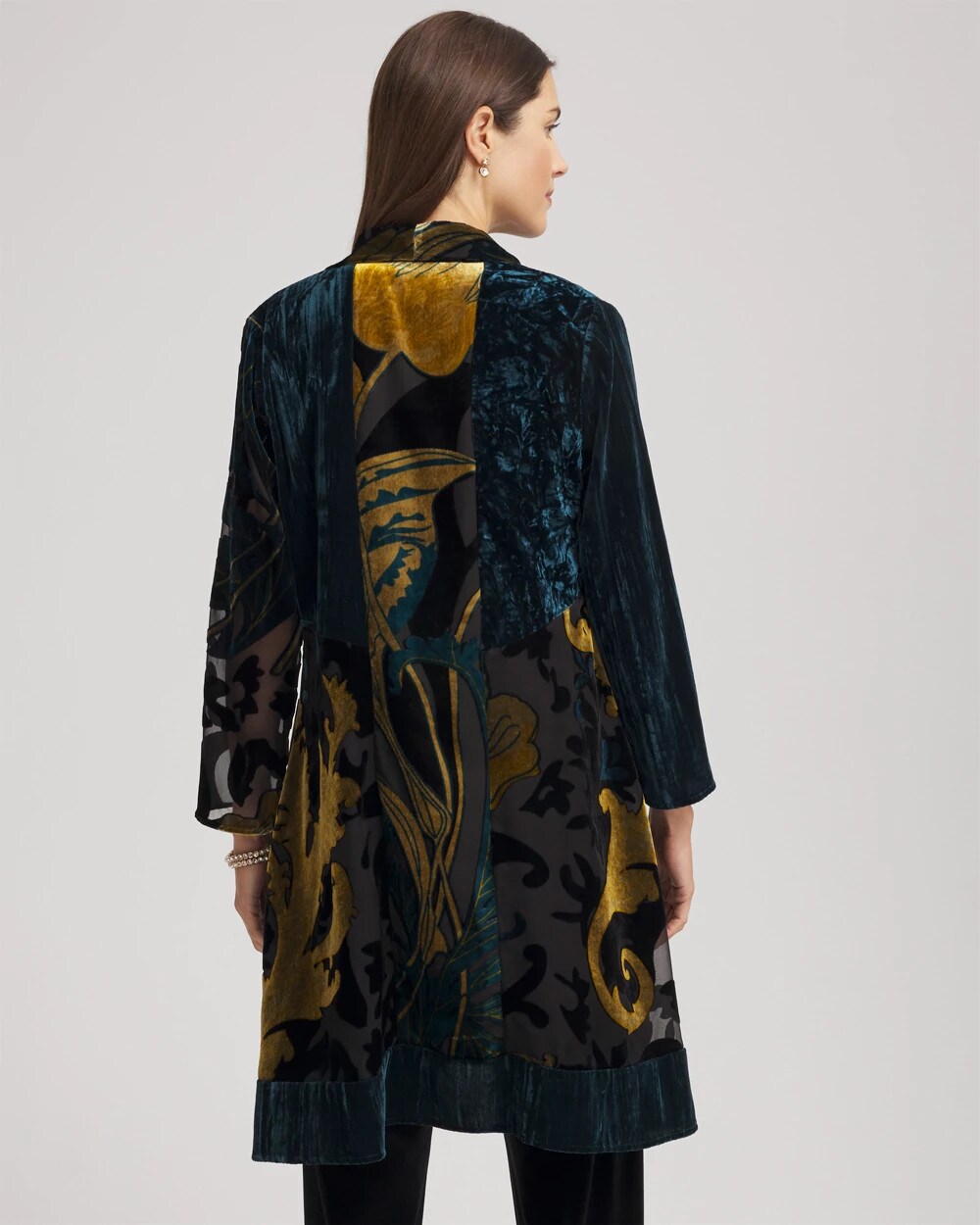 Chico's Clothing Travelers™ Collection Floral Burnout Kimono Jacket