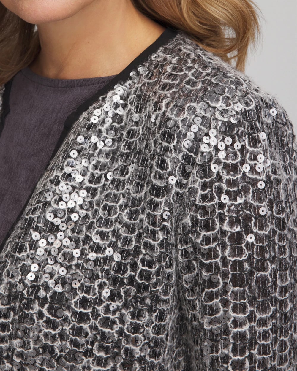 Chico's Clothing Travelers™ Collection Refined Sequins Netted Jacket