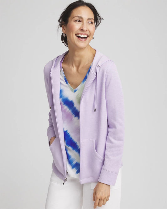 Chico's Clothing Zenergy® Beach Slub Zip-Front Hoodie