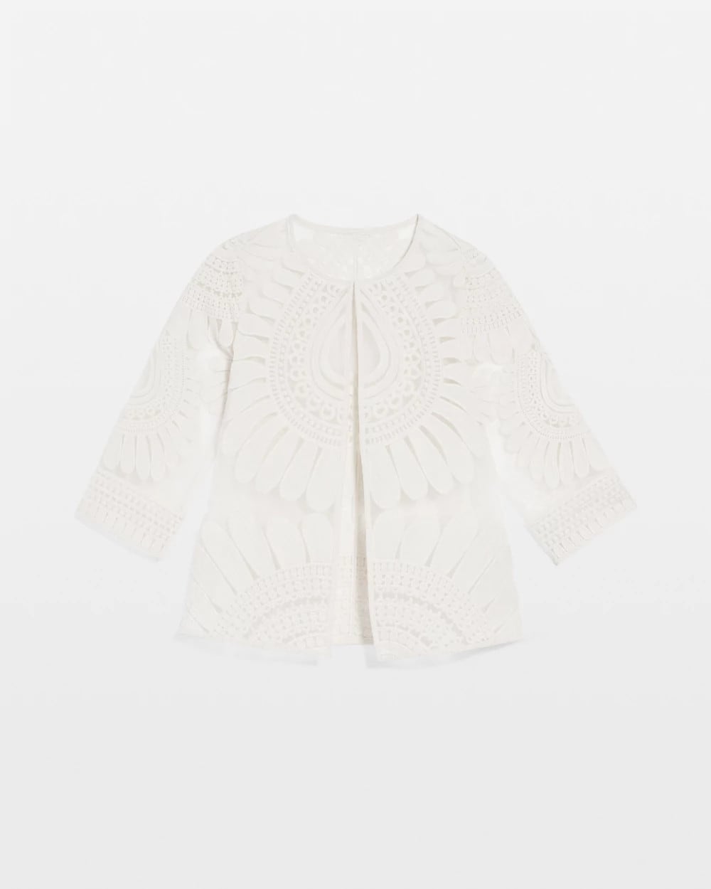 Chico's Clothing Travelers™ Collection Embroidered 3/4 Sleeve Jacket