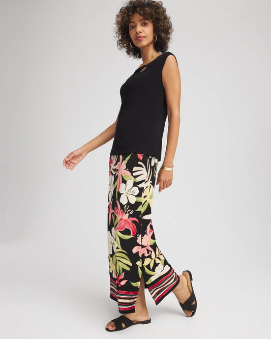 Chico's Clothing Travelers™ Tropical-Lily Midi Skirt