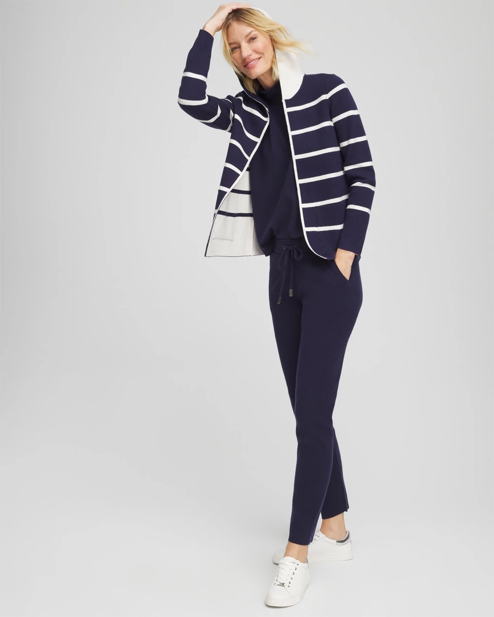 Chico's Clothing Zenergy® Luxe Reversible Stripe Cardigan