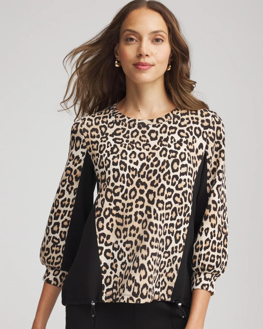 Chico's Clothing Zenergy® Animal-Print Bungee Top