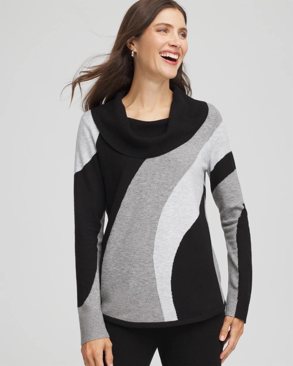 Chico's Clothing Zenergy® Luxe Intarsia Cowlneck Top