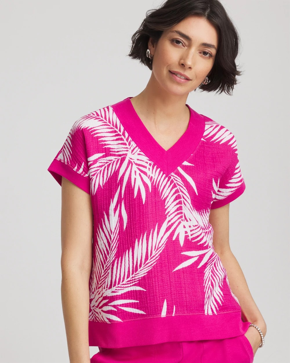 Chico's Clothing Zenergy® Tropical Gauze Top