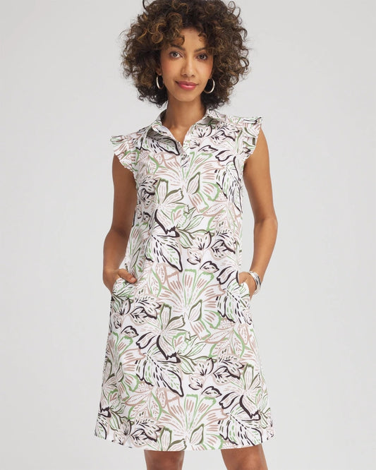 Chico's Clothing Zenergy® UPF Knit Floral Polo Dress