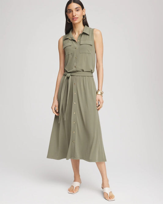 Chico's Collections Travelers™ Knit Sleeveless Shirtdress