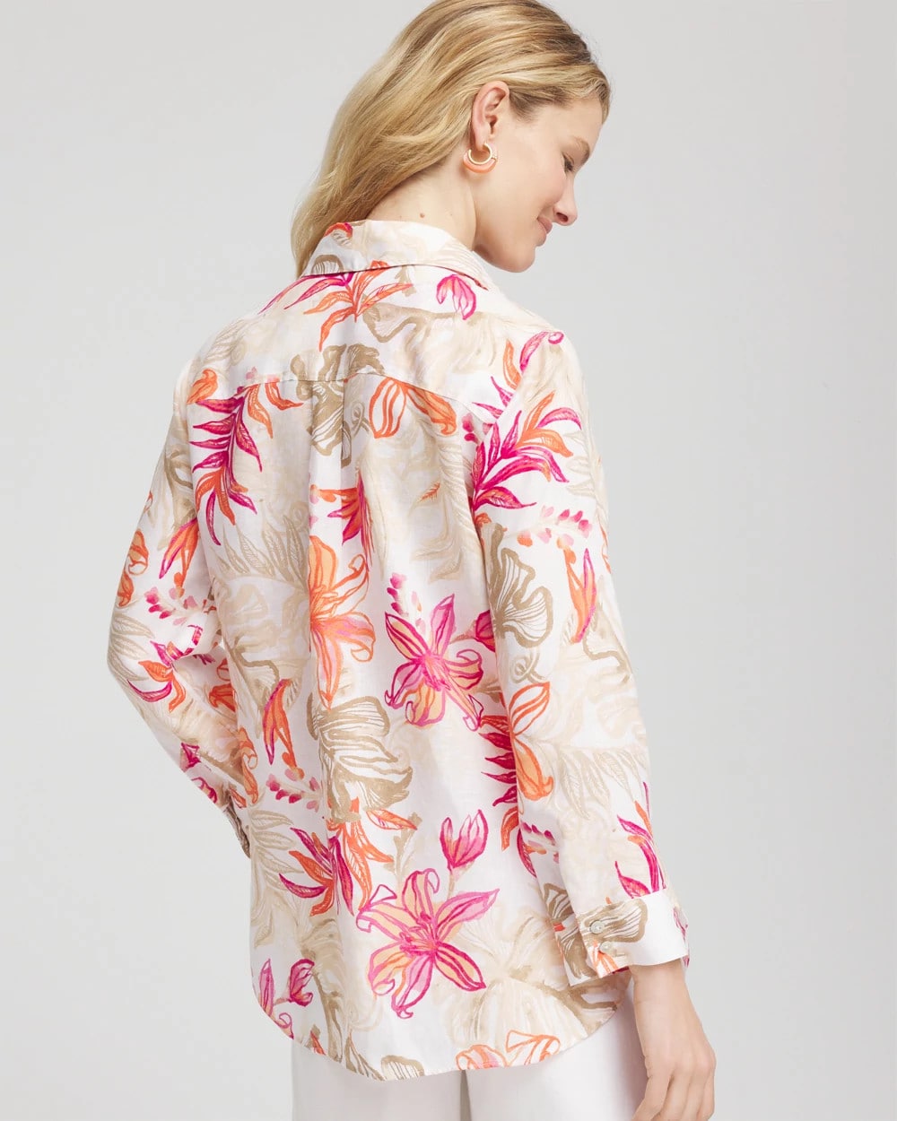 Chico's Collections No Iron™ Tropical Floral Linen Shirt
