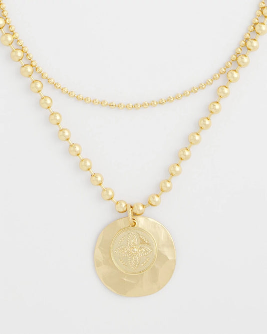 Chico's Jewelry Short Gold Ball Chain Pendant