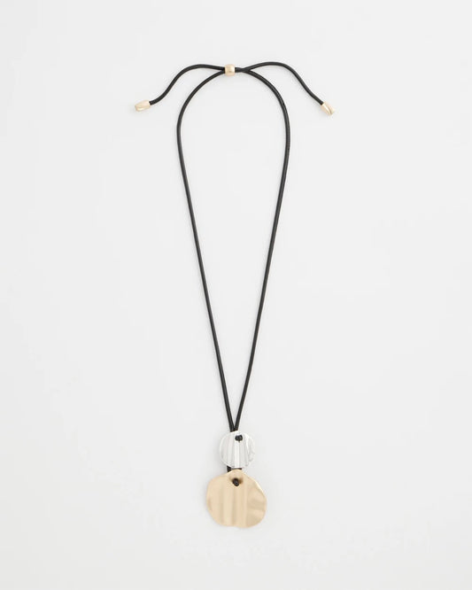 Chico's Jewelry Crinkle Mixed Metal Pendant