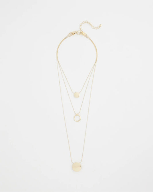 Chico's Jewelry Gold Triple Pendant Necklace