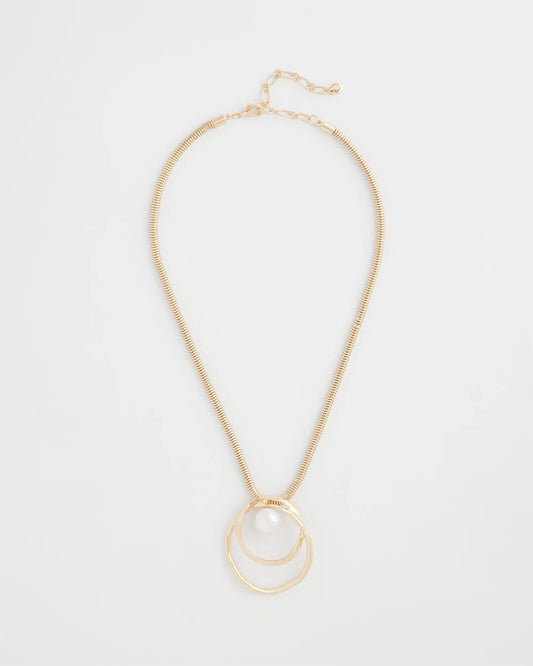 Chico's Jewelry Pearl and Gold Pendant
