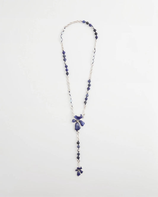 Chico's Jewelry Blue Flower Long Y-Necklace
