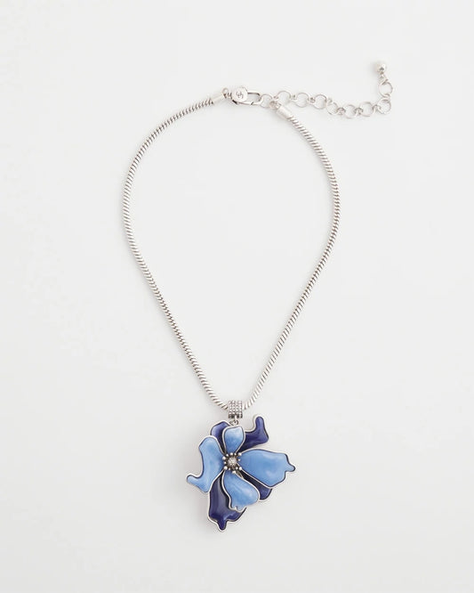 Chico's Jewelry Blue Flower Pendant