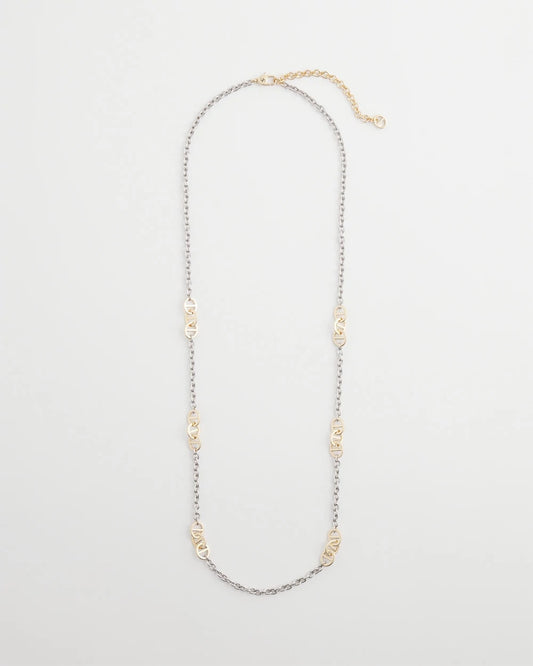Chico's Jewelry Mixed Metal Link Long Necklace