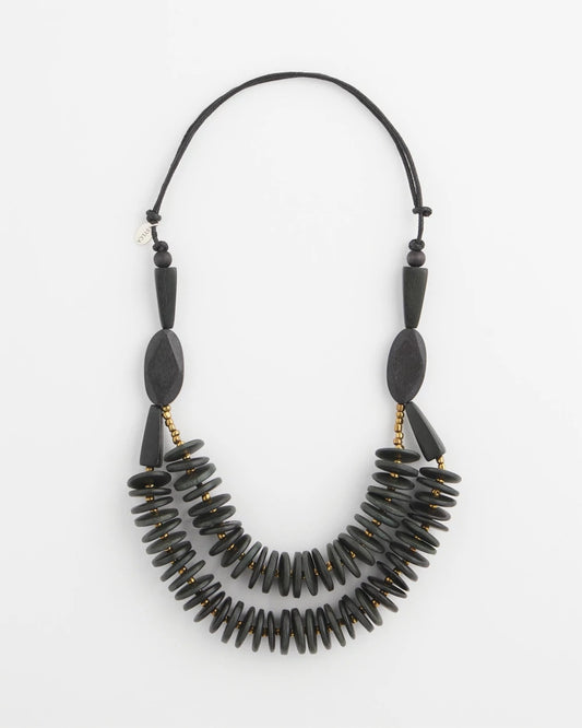 Chico's Jewelry SYLCA® x Chico's Black Disk Bead Statement Necklace
