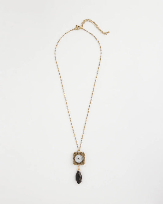 Chico's Jewelry Clock Pendant Necklace