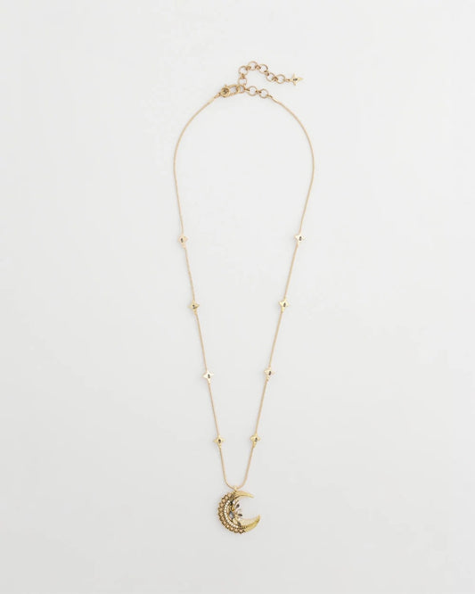 Chico's Jewelry Gold Moon Pendant Necklace