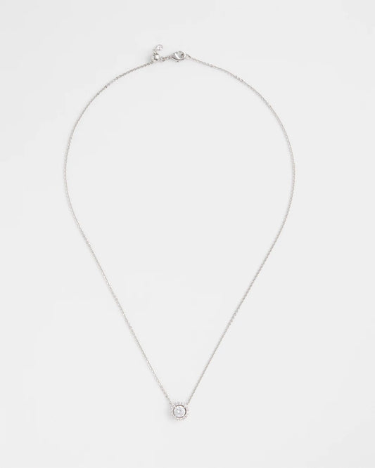 Chico's Jewelry Silver Tone Drop Stone Necklace